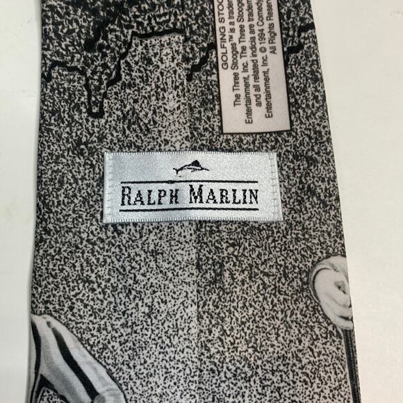 Ralph Marlin Vintage Nostalgia Three Stooges Television Show TV Golf Tie 1994 - Picture 5 of 6